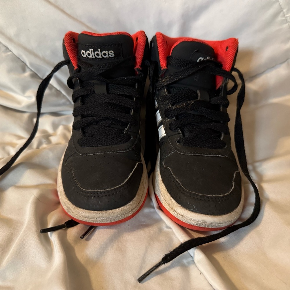 Adidas Kids Black and Red Sneakers